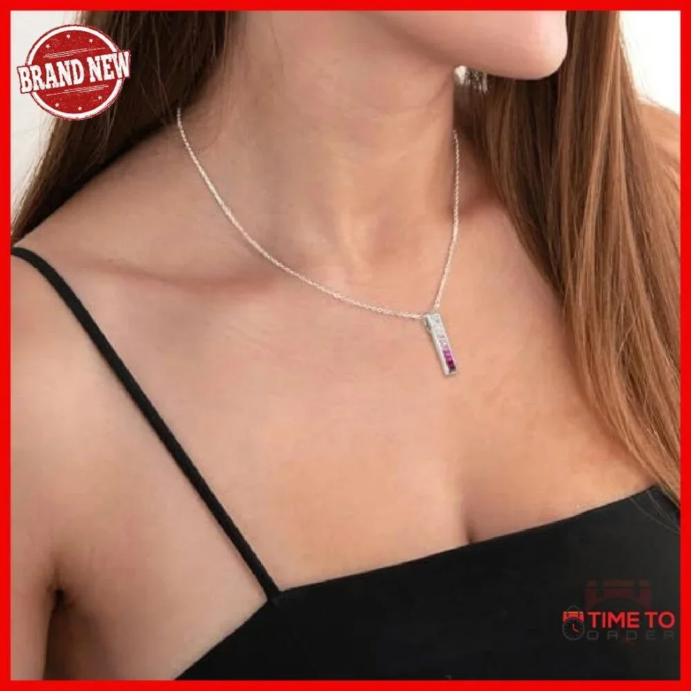 925 Sterling Silver Adjustable Necklace with Cubic Zirconia Stones